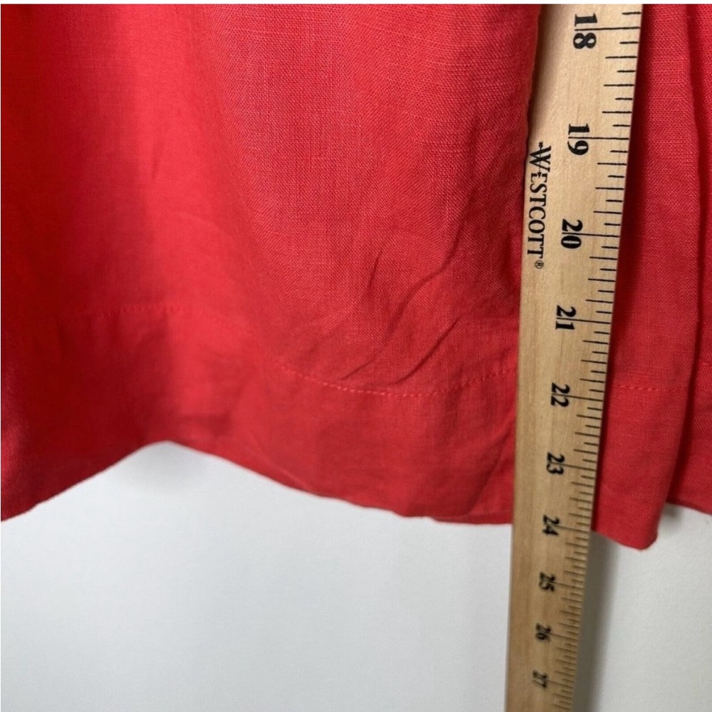 Athleta Playa Linen Wide Leg Crop Pants Womens Size 8 Bright Coral - Picture 8 of 12